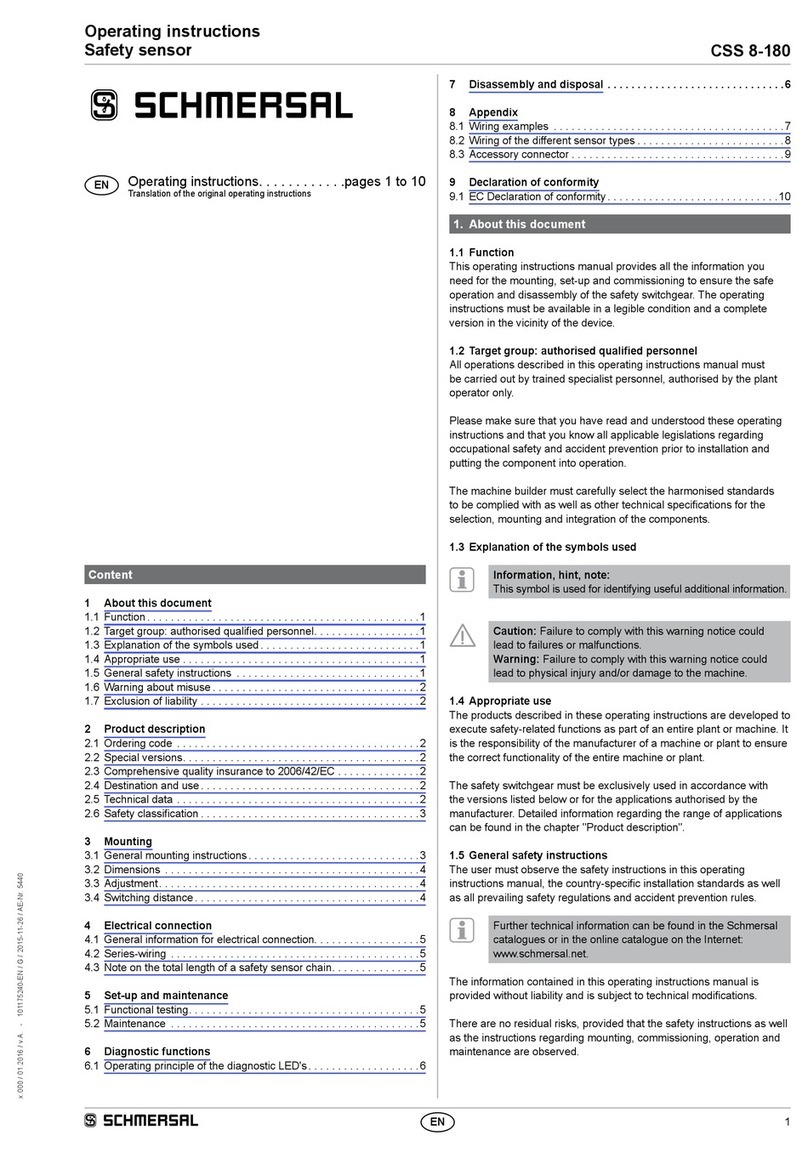 schmersal CSS 8-180 operating instructions