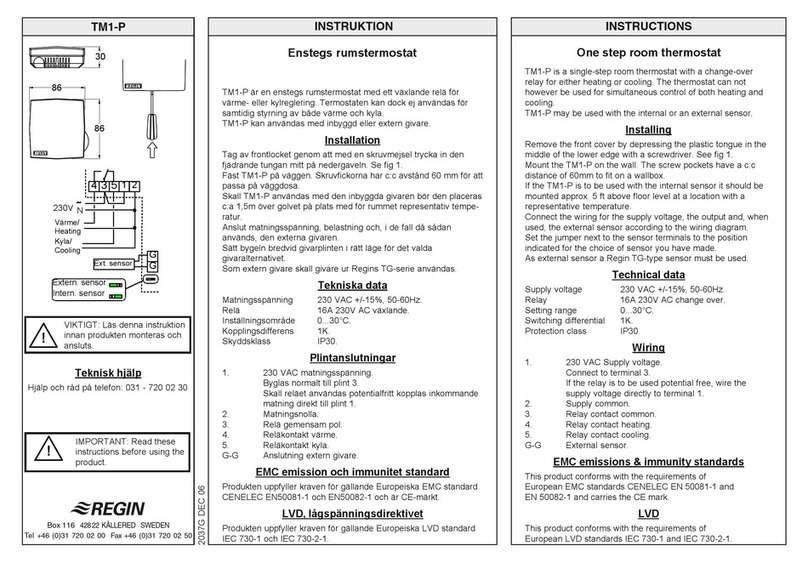 Regin TM1-P instructions