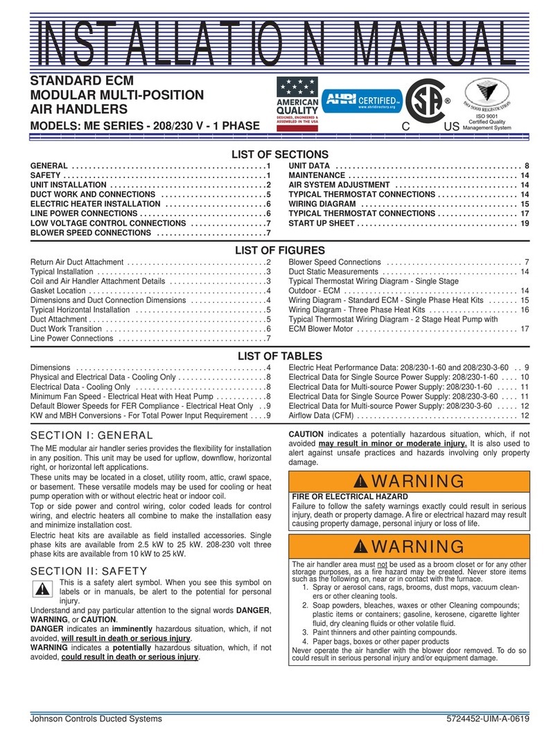 Johnson Controls ME Series installation manual Johnson Controls ME Series installation manual