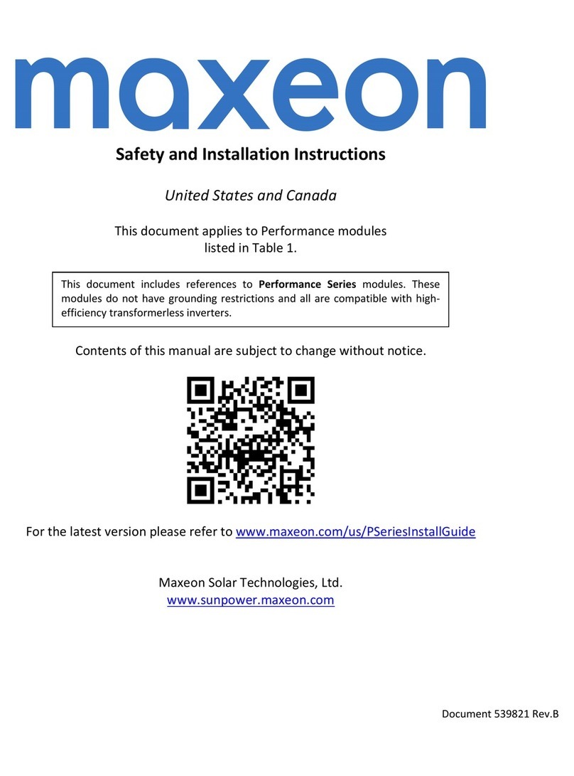 Maxeon SunPower Performance SPR-P6-555-UPP Safety and installation instructions