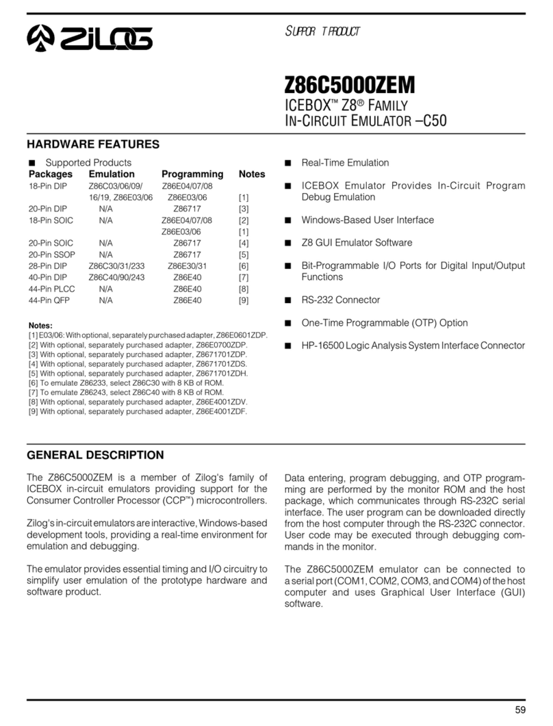 ZiLOG Z86C5000ZEM User manual