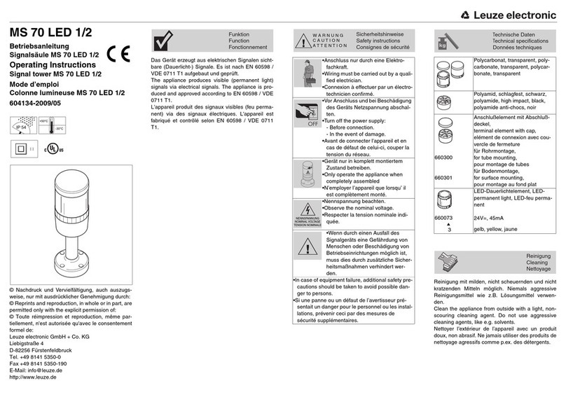 Leuze electronic MS 70 LED 1 operating instructions