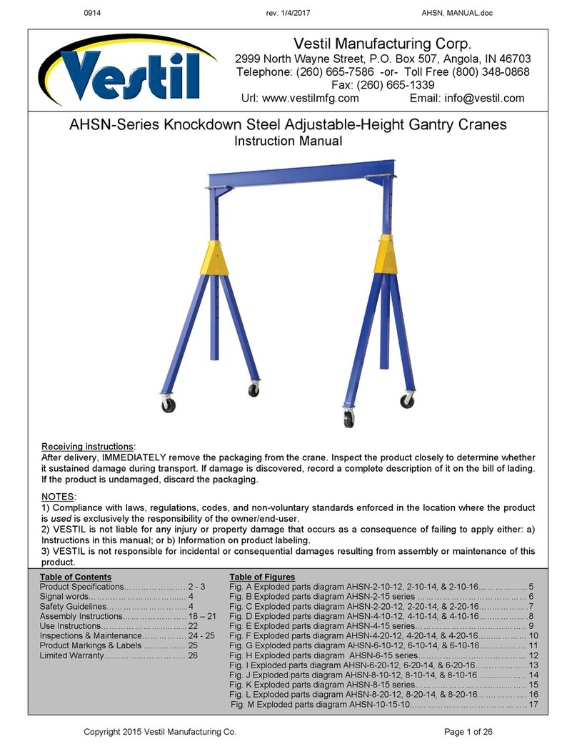 Vestil AHSN Series User manual