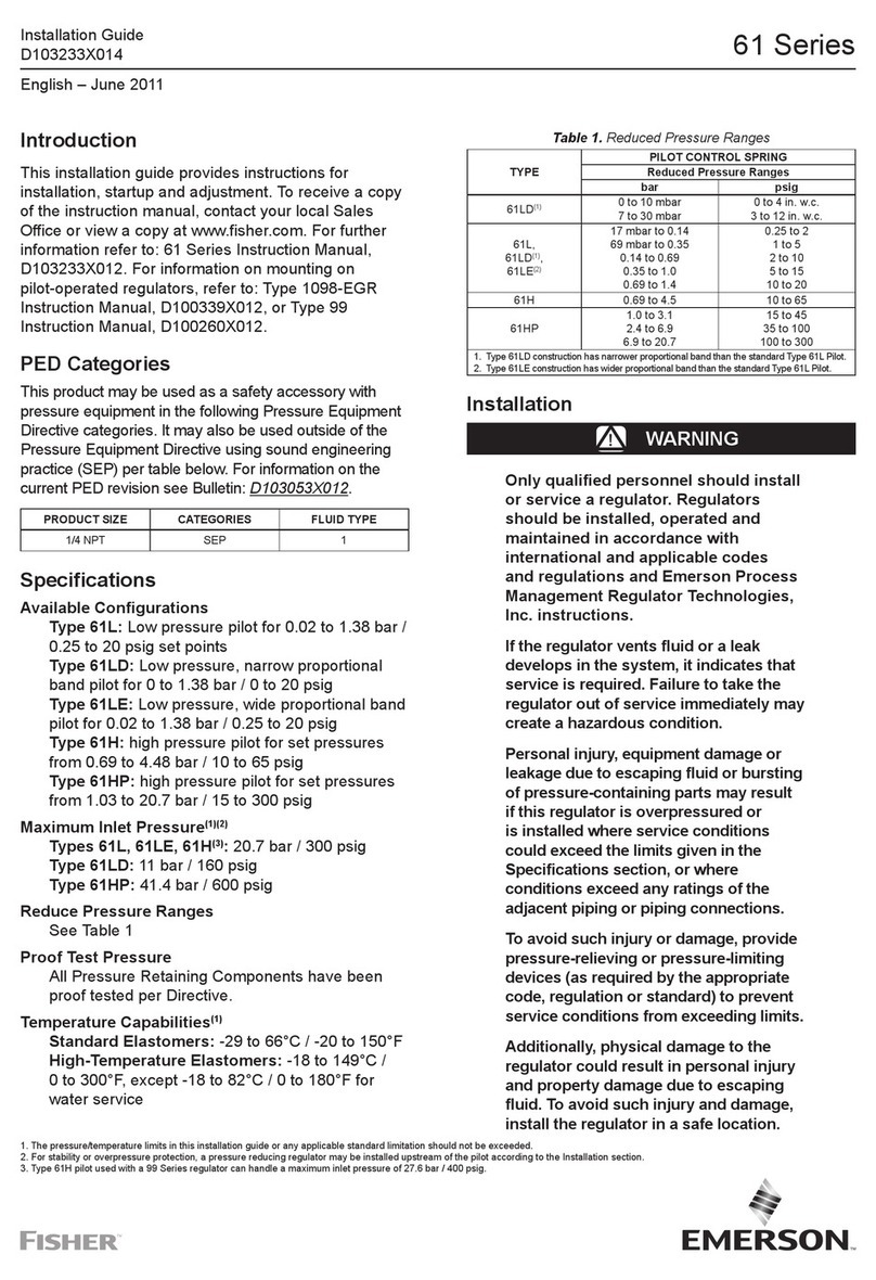 Emerson Fisher 61 Series installation guide