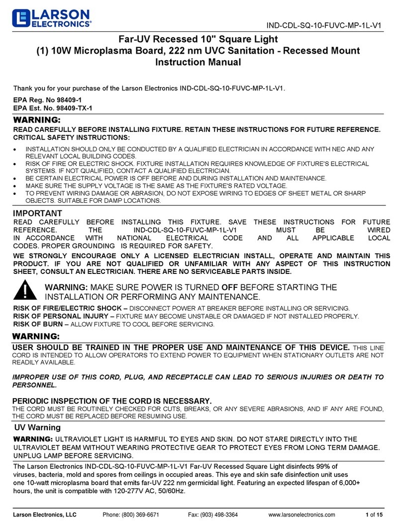 Larson Electronics IND-CDL-SQ-10-FUVC-MP-1L-V1 instruction manual