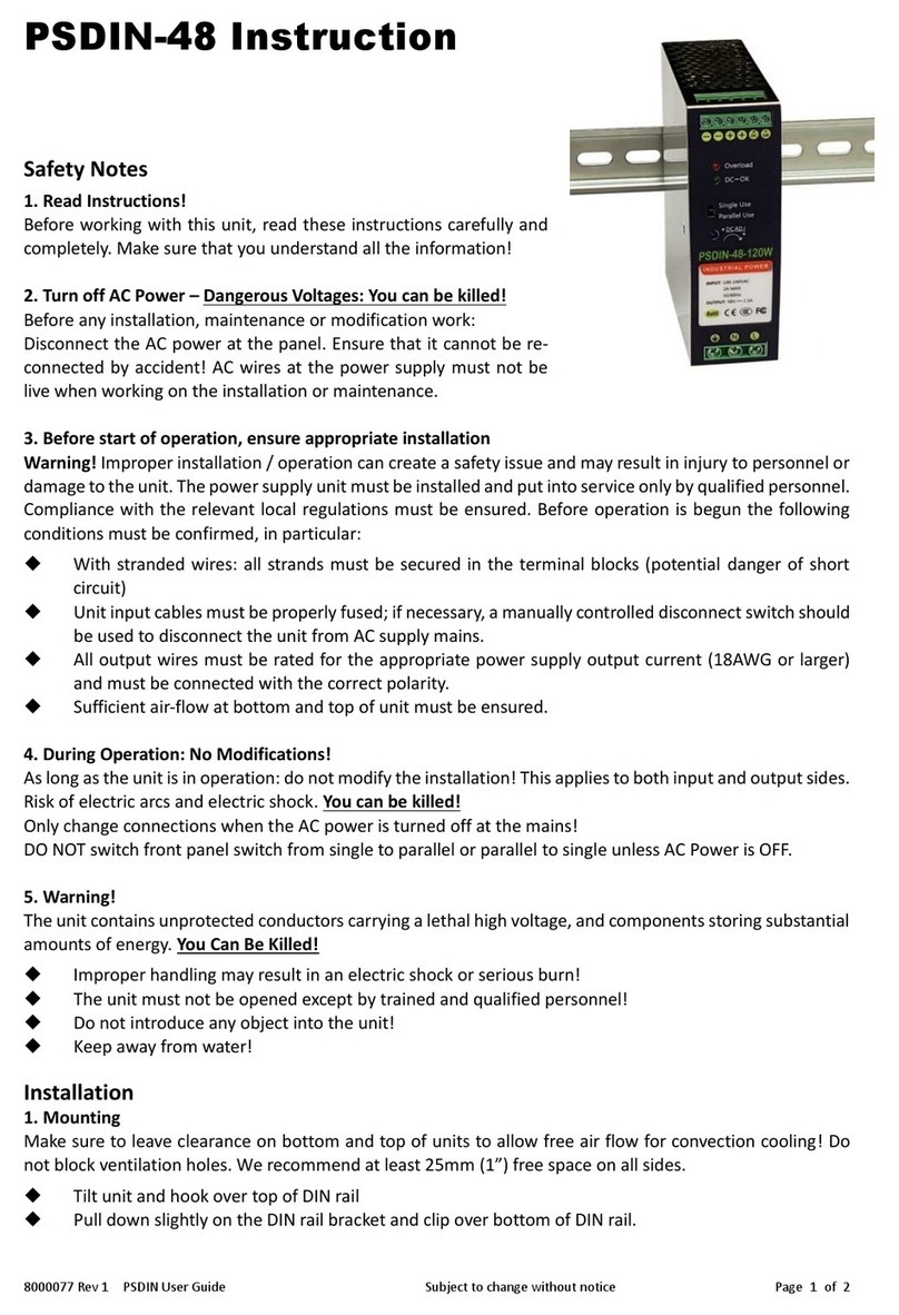 Tycon Power Systems PSDIN-48 User manual