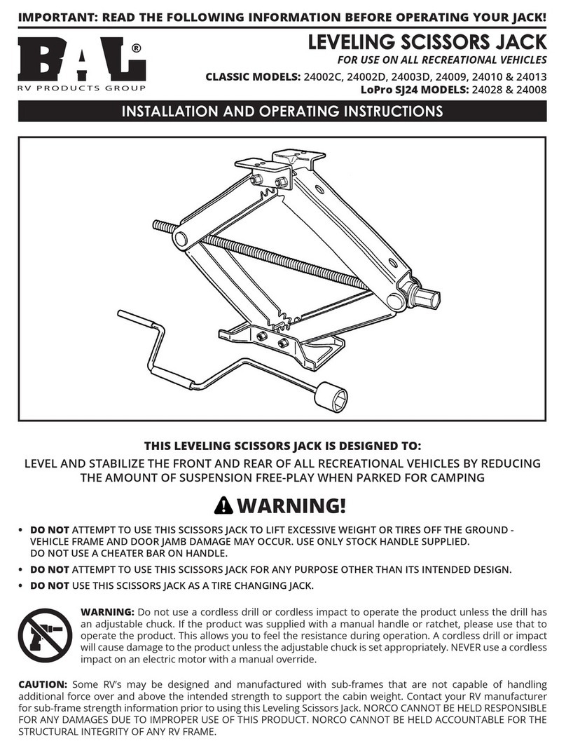 RV Products BAL LoPro SJ24 Installation and operating instructions