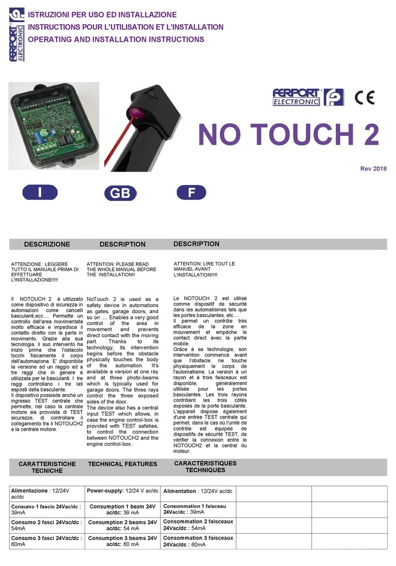 Ferport NoTouch 2 Operating and installation instructions