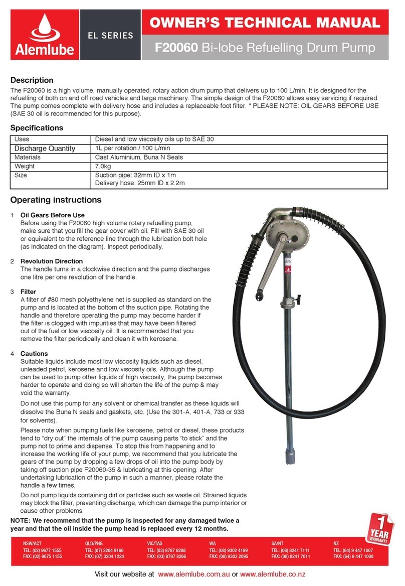 Alemlube EL SERIES Owner technical manual Alemlube EL SERIES Owner technical manual