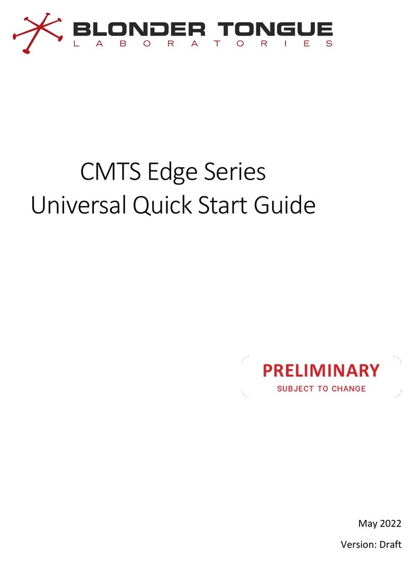Blonder tongue CMTS Edge Series quick start guide