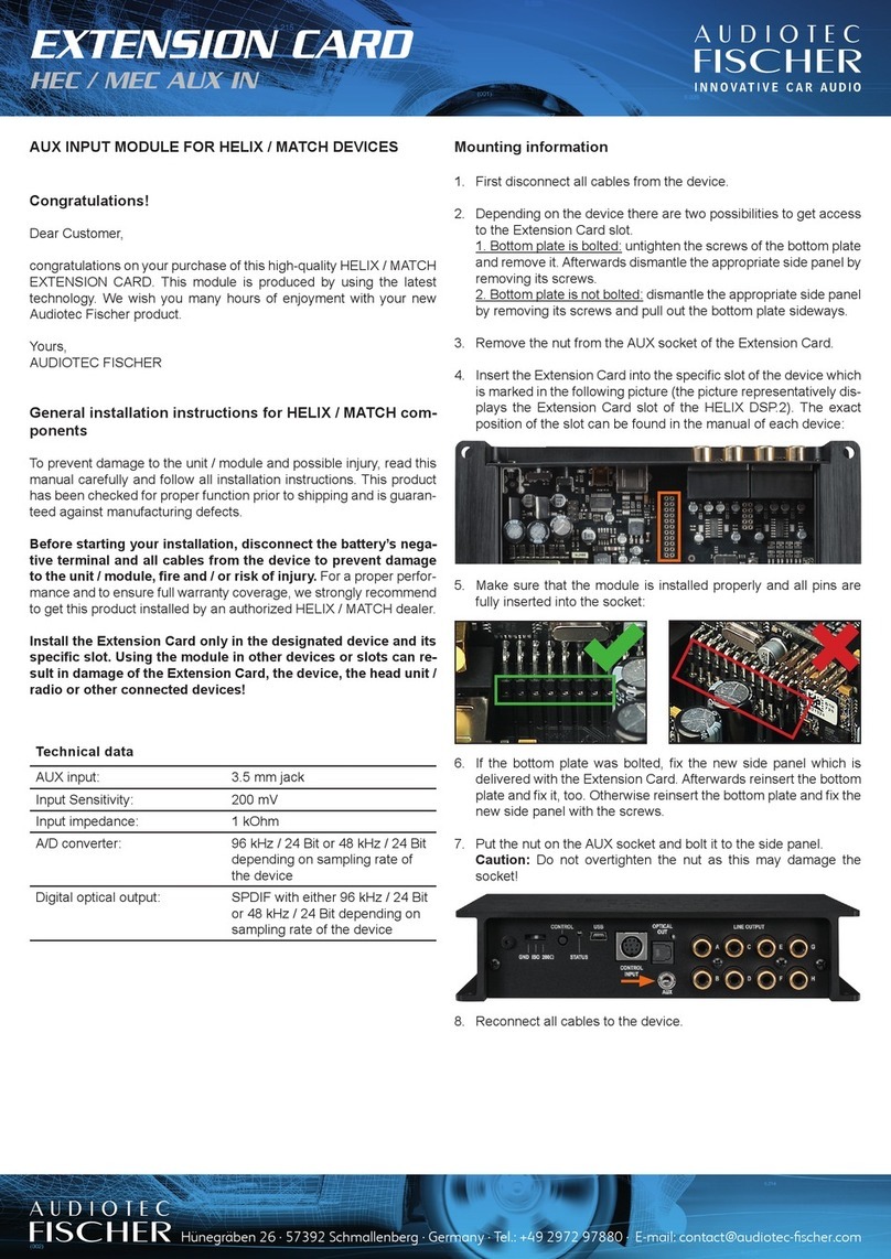 Audiotec Fischer HEC AUX IN quick start guide