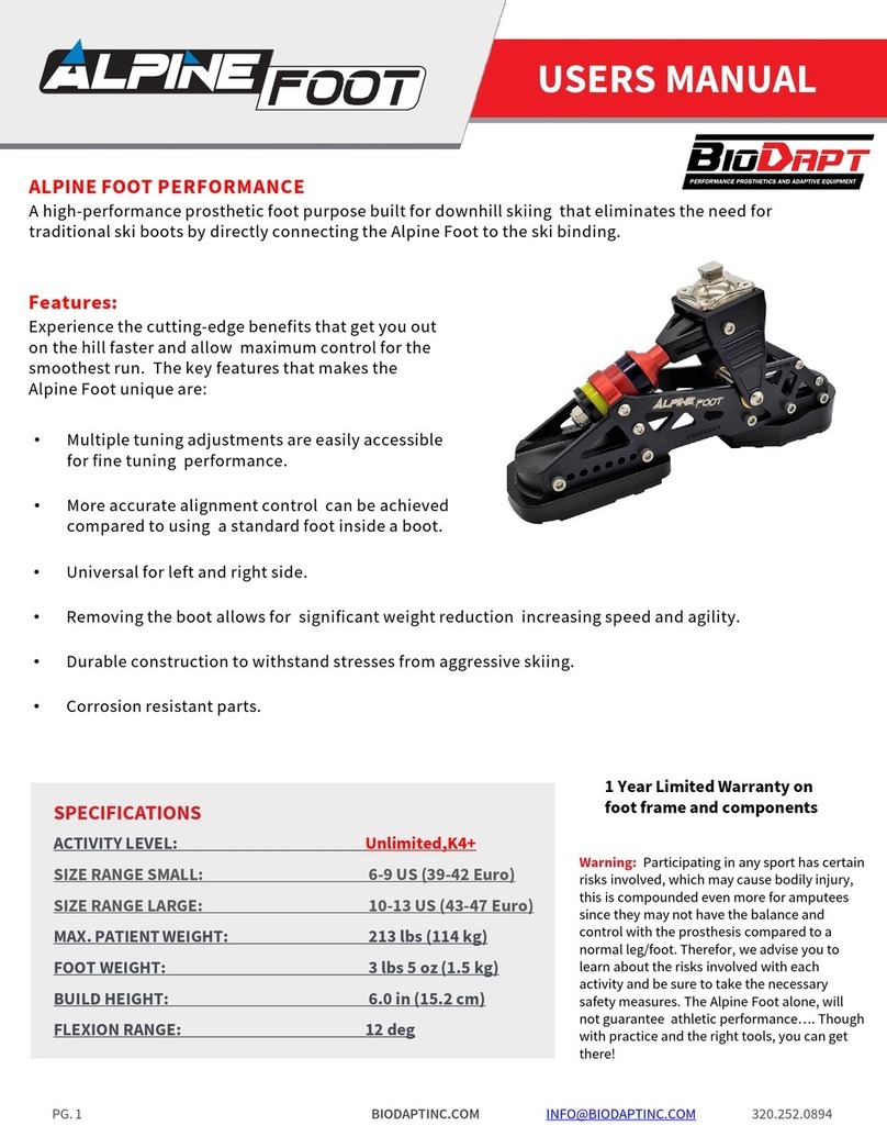ALPINE FOOT BIODAPT user manual