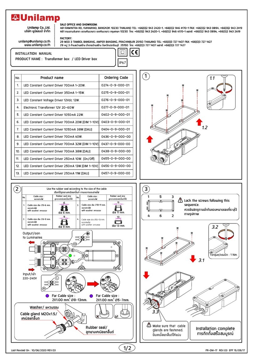Unilamp 0274-0-9-000-01 User manual