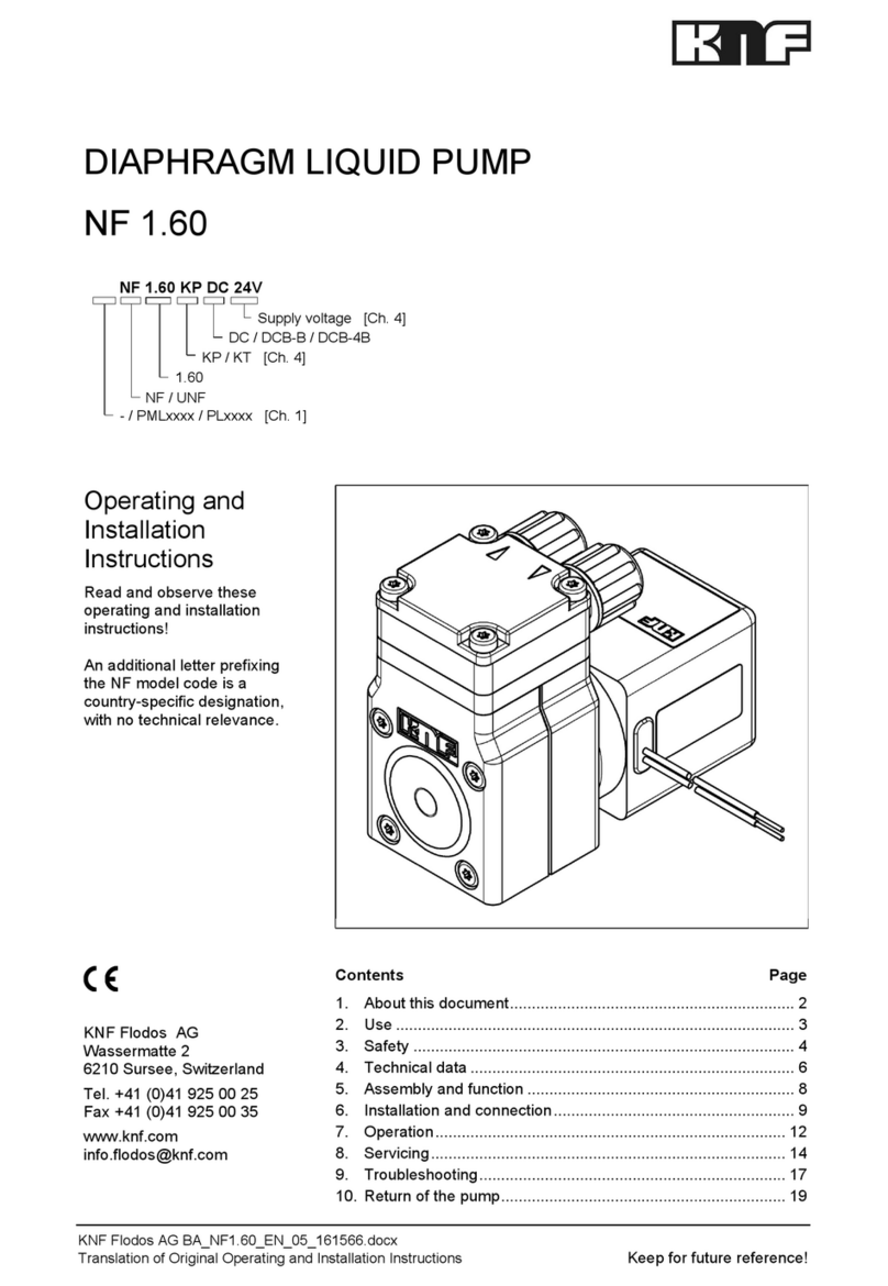 KNF NF 1.60 Operating and installation instructions
