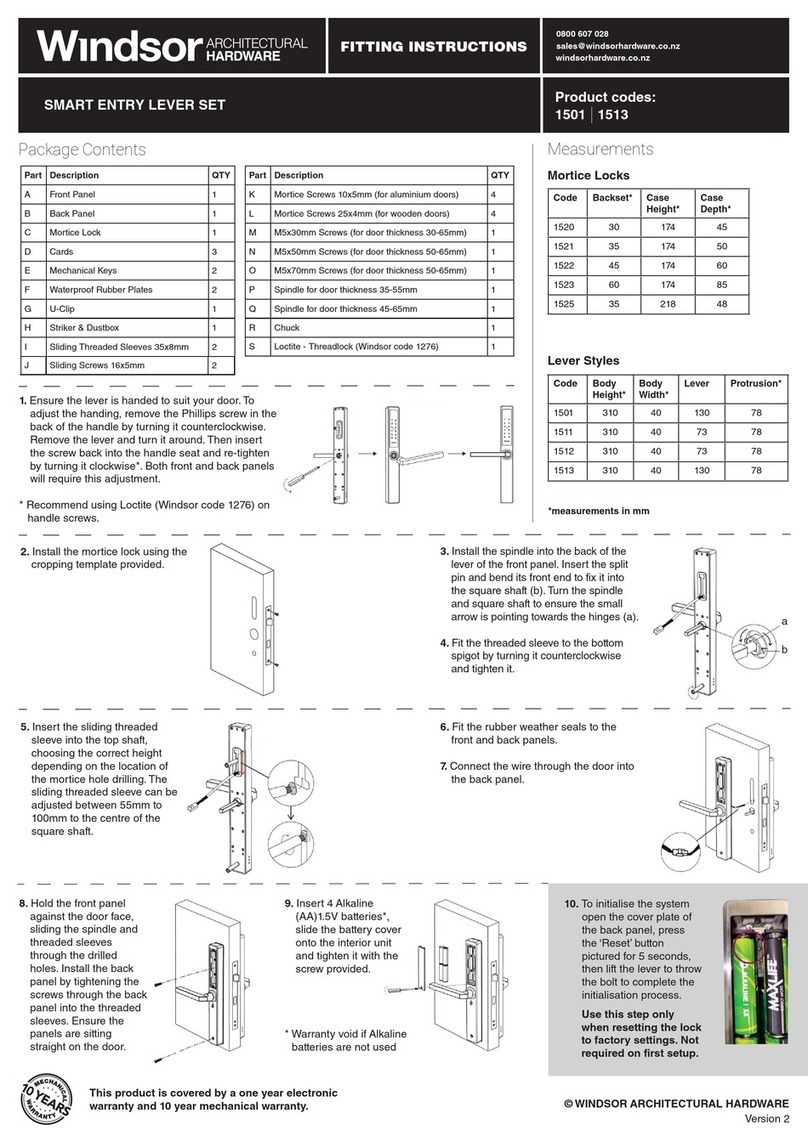 Windsor 1501 Fitting instructions