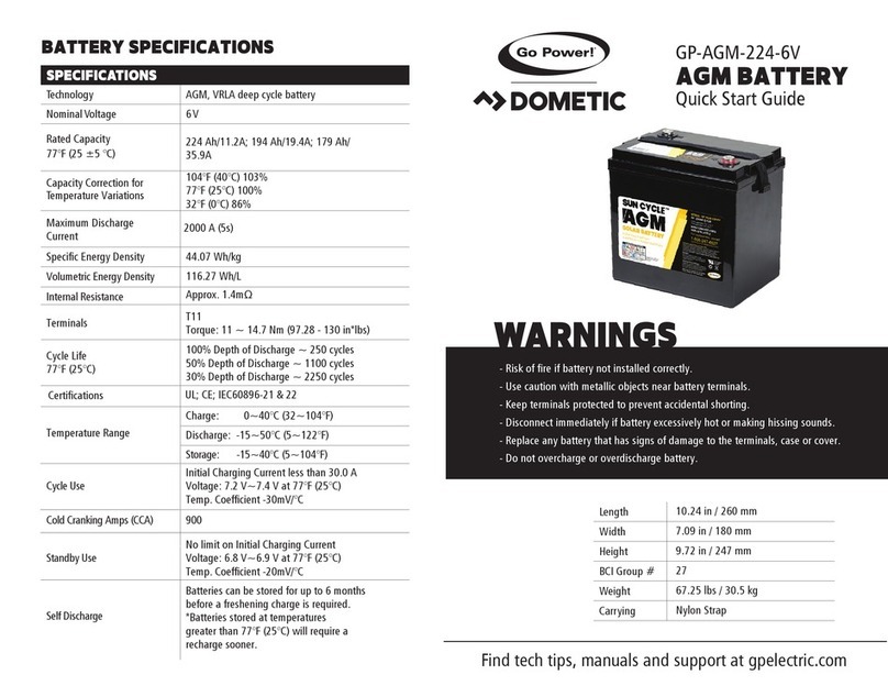 Go Power DOMETIC GP-AGM-224-6V quick start guide