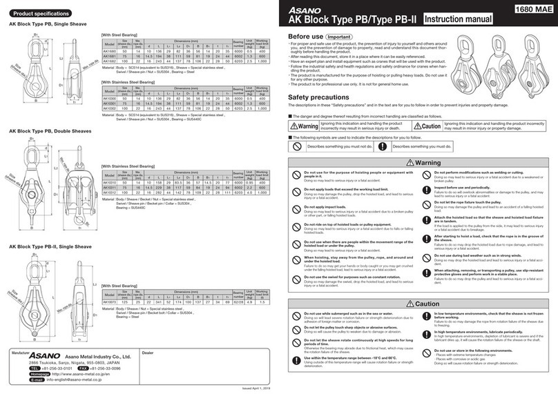 Asano AK1680 User manual