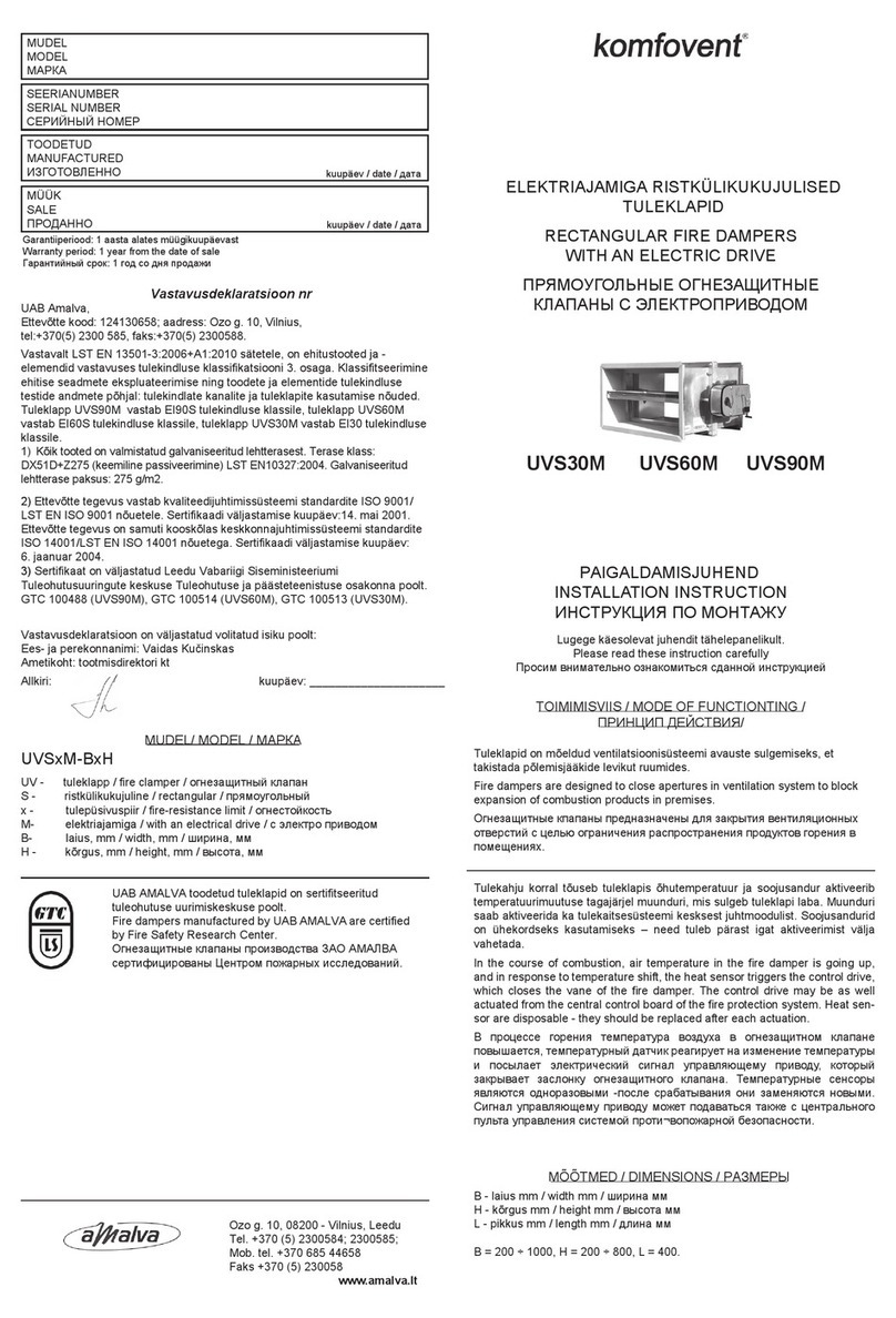 amalva Komfovent UVS30M Installation instruction