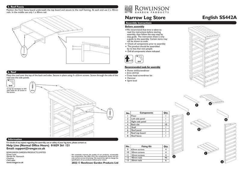 Rowlinson Garden Products LOGNAR1 Assembly instructions