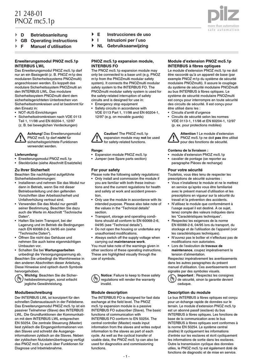 Pilz PNOZ mc5.1p User manual Pilz PNOZ mc5.1p User manual