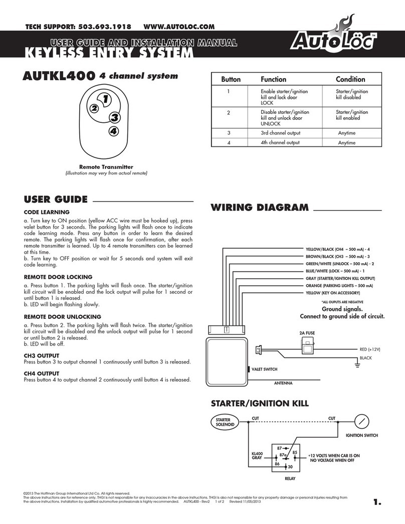 Hoffman AutoLoc AUTKL400 User guide and installation manual