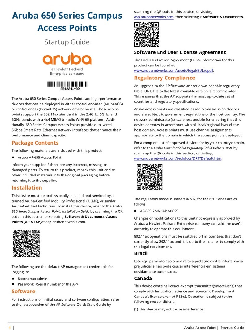 HP Aruba 650 Series User guide HP Aruba 650 Series User guide