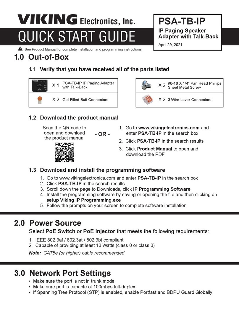 Viking Electronics PSA-TB-IP quick start guide