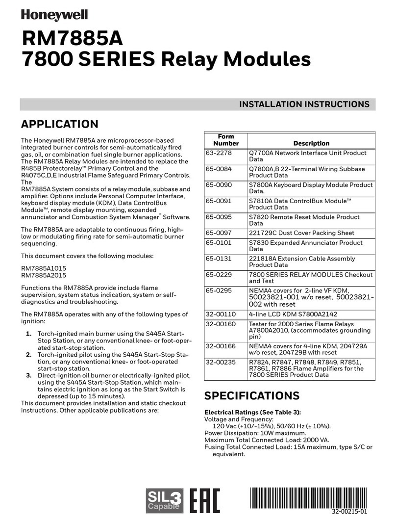 Honeywell 7800 SERIES User manual