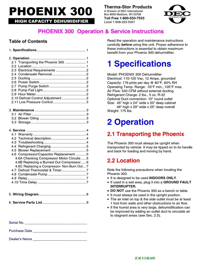 DEC PHOENIX 300 OPERATION & SERVICE INSTRUCTIONS
