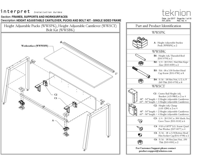 Teknion interpret WWSPK Operating and maintenance instructions Teknion interpret WWSPK Operating and maintenance instructions