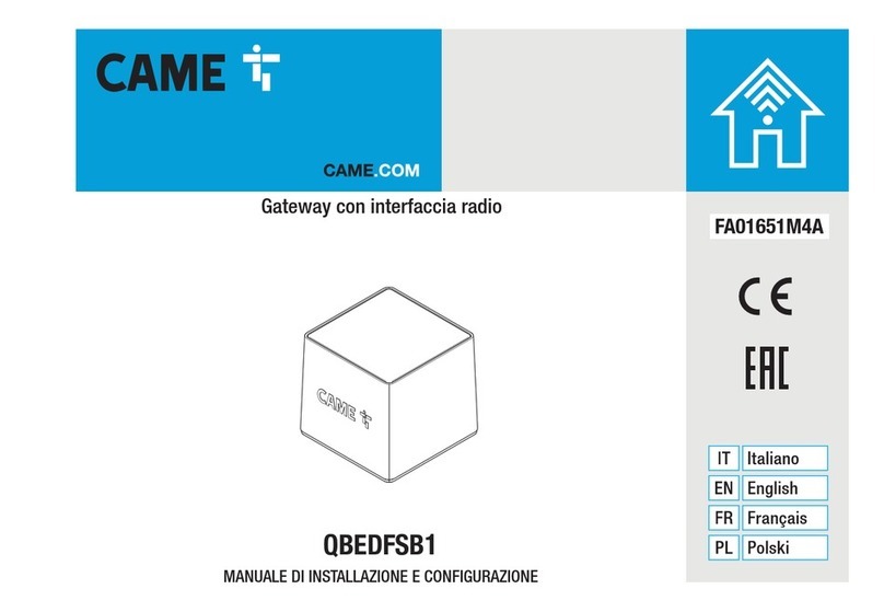 CAME QBEDFSB1 User manual