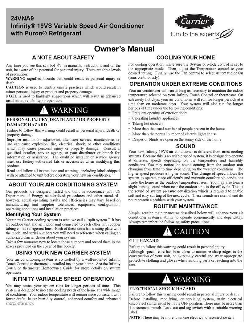Carrier 24VNA9 Infinity 19VS User manual