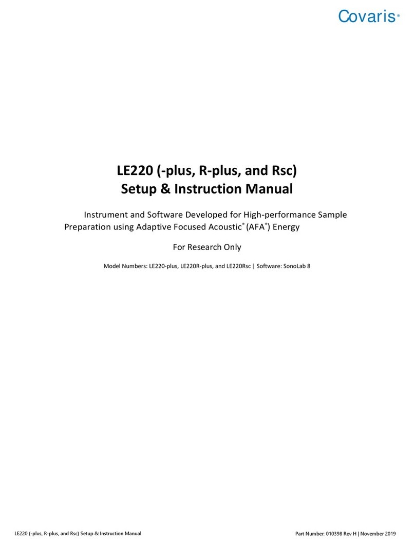 Covaris LE220 Setup & instruction manual