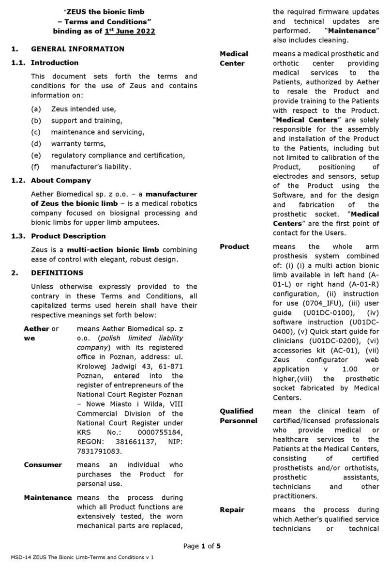 Aether Biomedical Zeus User manual