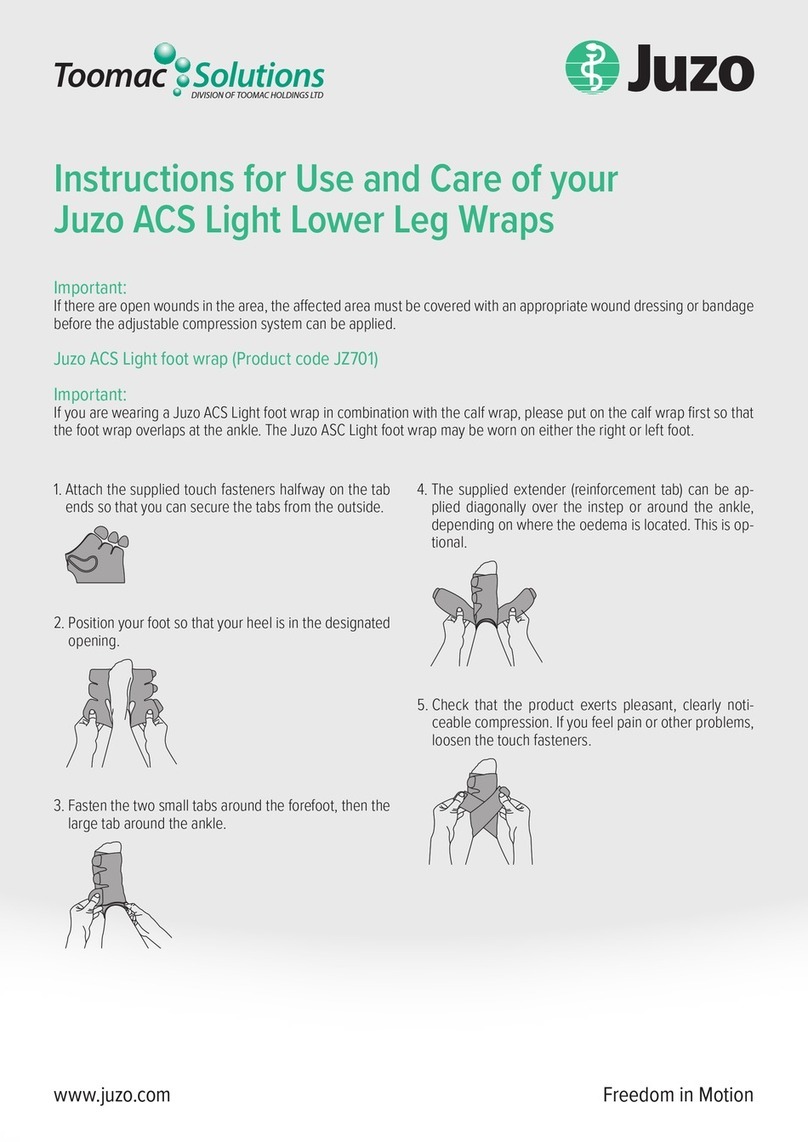 Juzo Toomac Solutions ACS Light Lower Leg Wraps Instructions for use and care