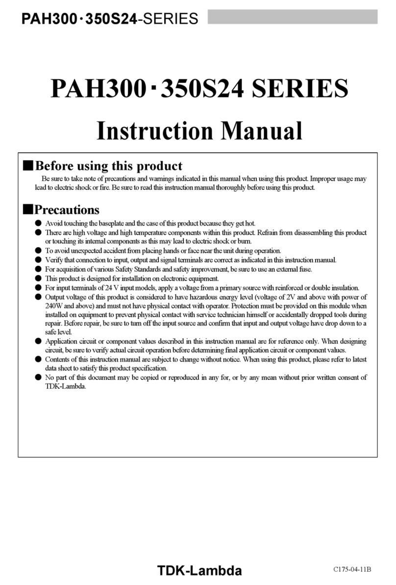 TDK-Lambda PAH300 Series User manual
