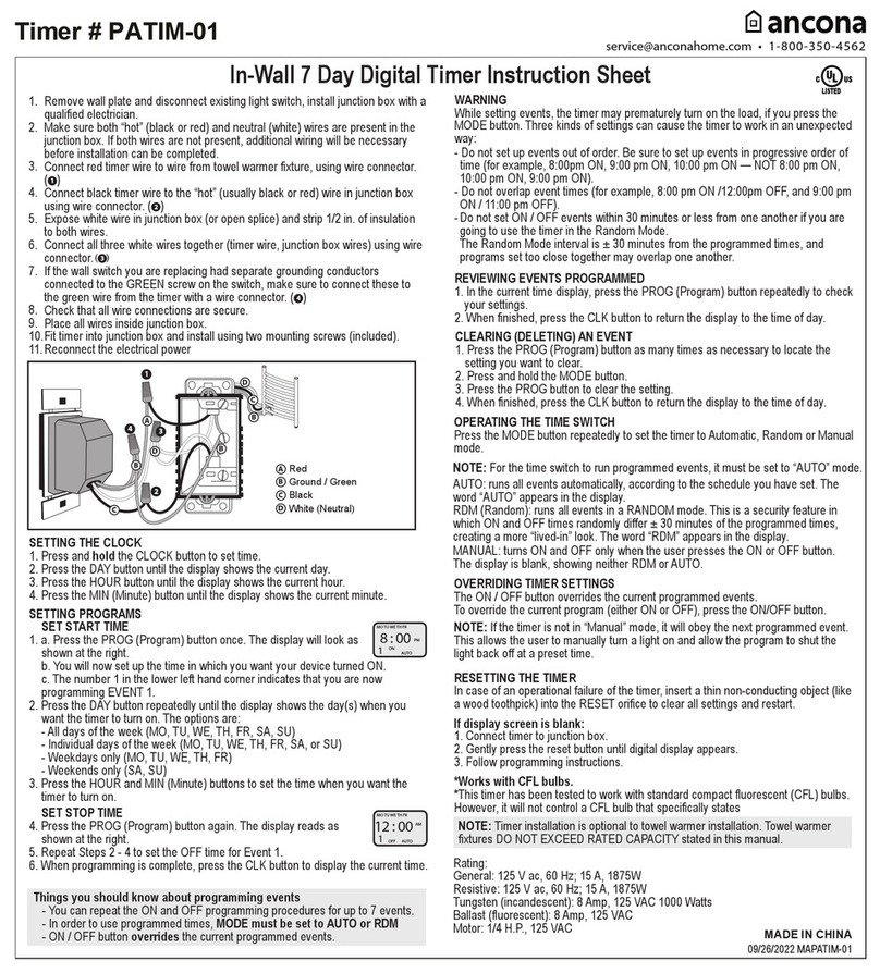 Ancona PATIM-01 instruction sheet