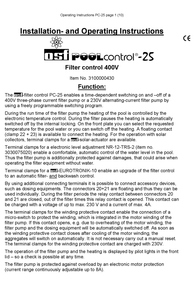 OSF POOLcontrol-25 Installation and operating instructions