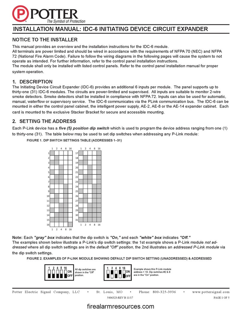 Potter IDC-6 installation manual