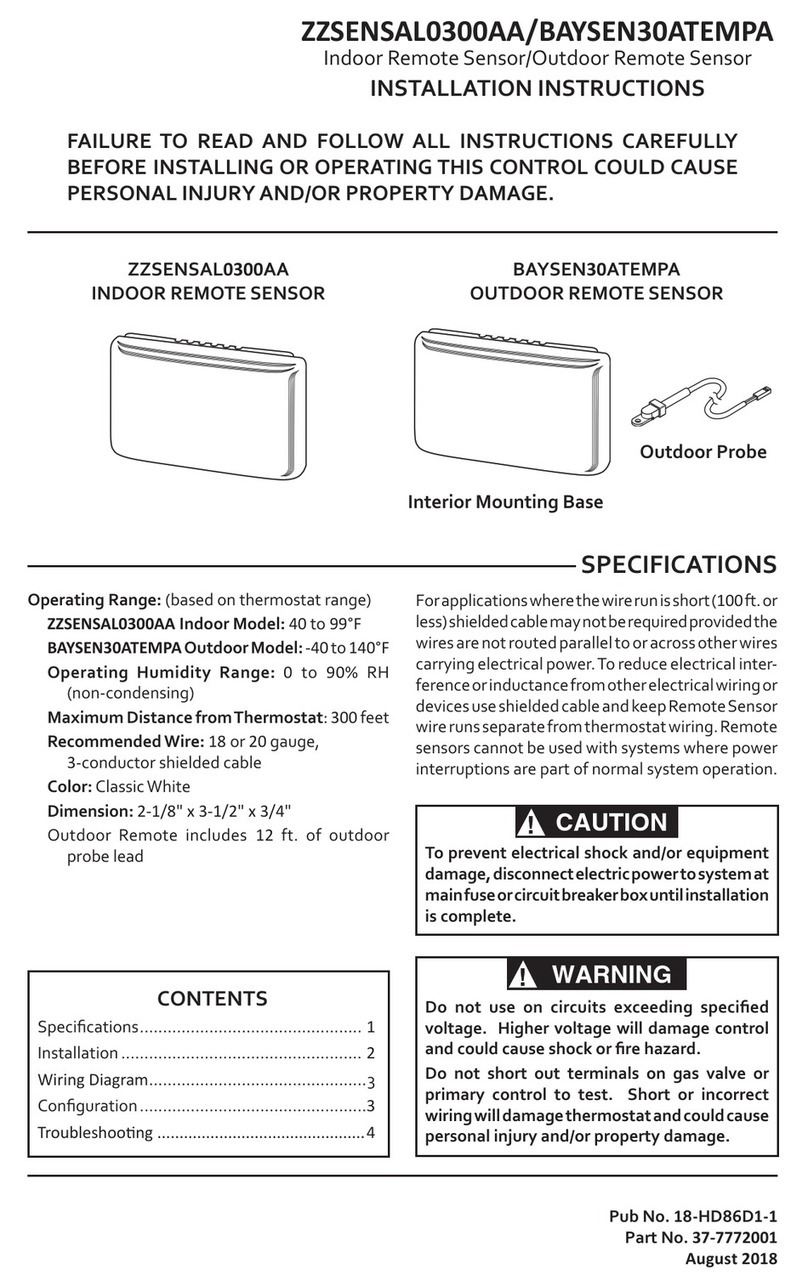 Trane ZZSENSAL0300AA User manual