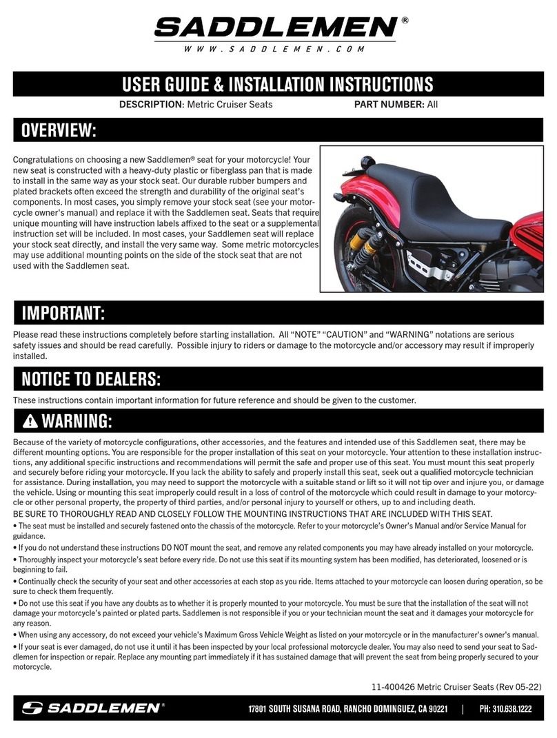 Saddlemen Metric Cruiser Seats user guide