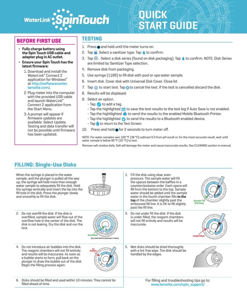 LaMotte WaterLink Spin Touch quick start guide