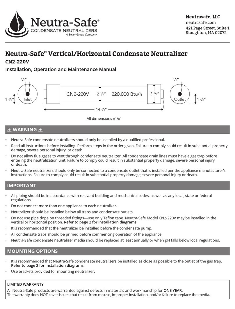 Neutrasafe CN2-220V Installation, operation and maintenance manual