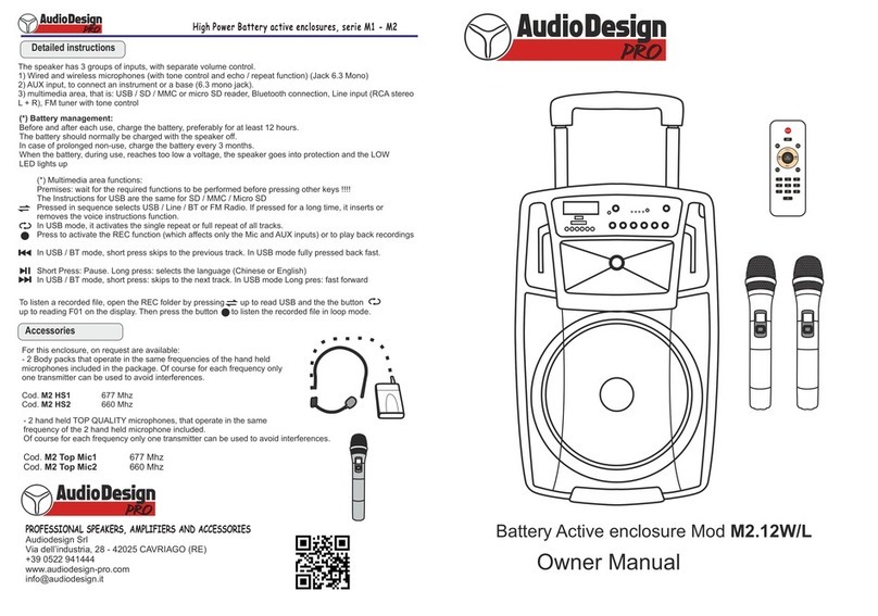 Audiodesign PRO M2.12W/L User manual
