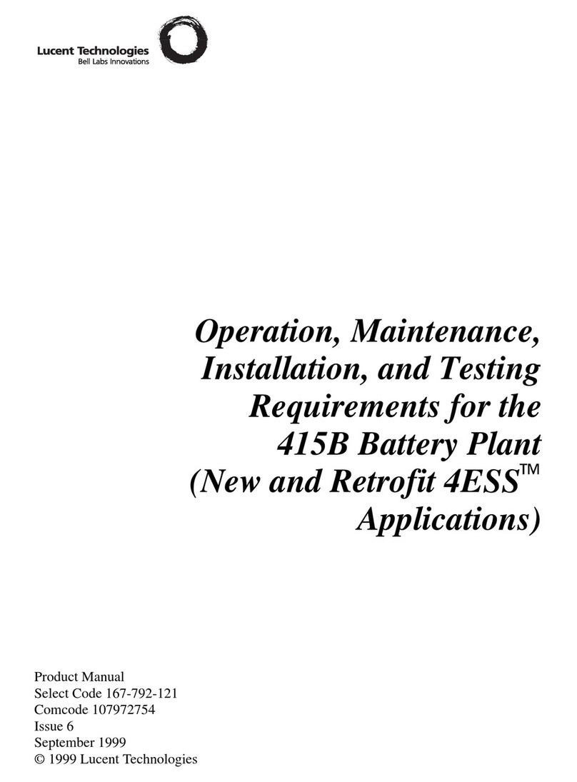 Lucent Technologies 415B Battery Plant User manual