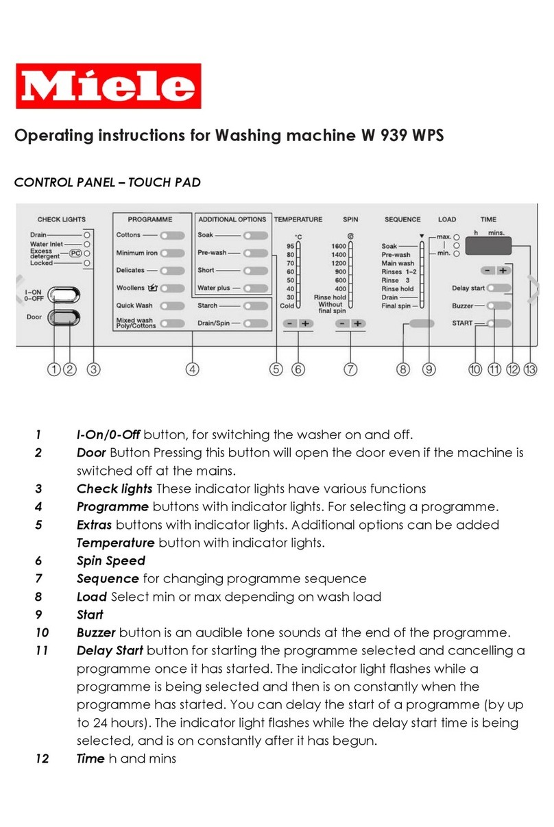 Miele W 939 WPS operating instructions Miele W 939 WPS operating instructions