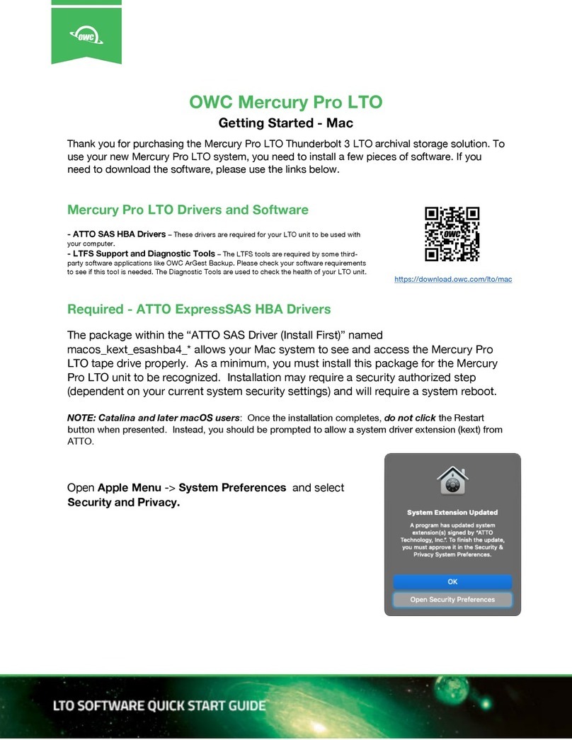 OWC Mercury Pro LTO Thunderbolt 3 User manual