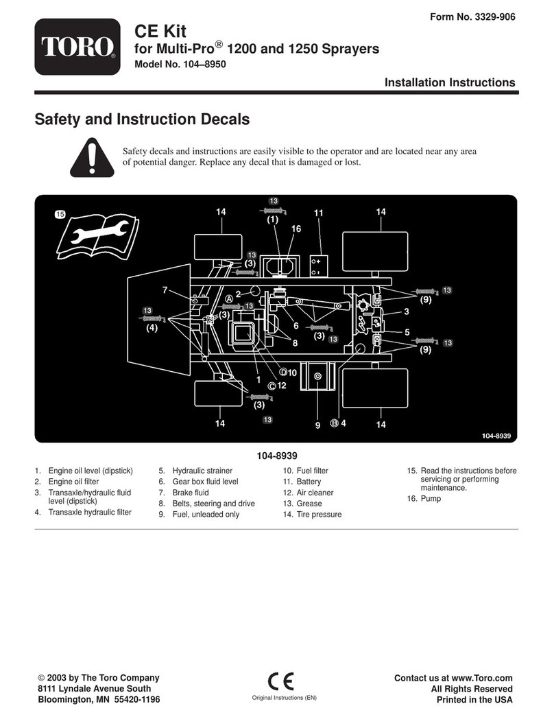 Toro 104-8950 installation instructions