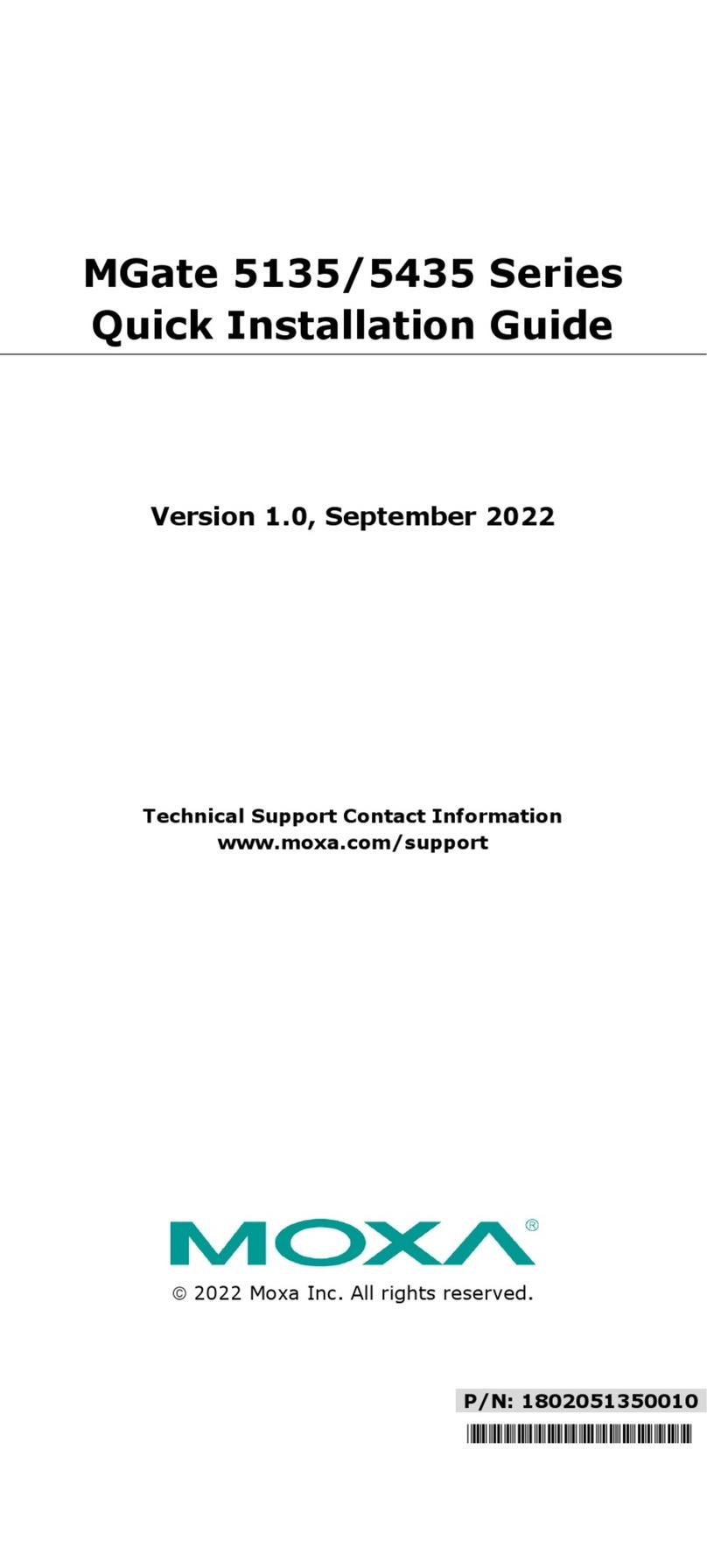Moxa Technologies MGate 5135 Series User manual Moxa Technologies MGate 5135 Series User manual