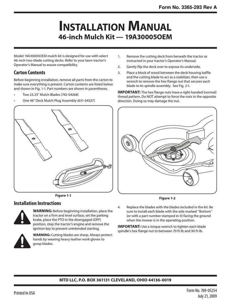 MTD 19A30005OEM installation manual